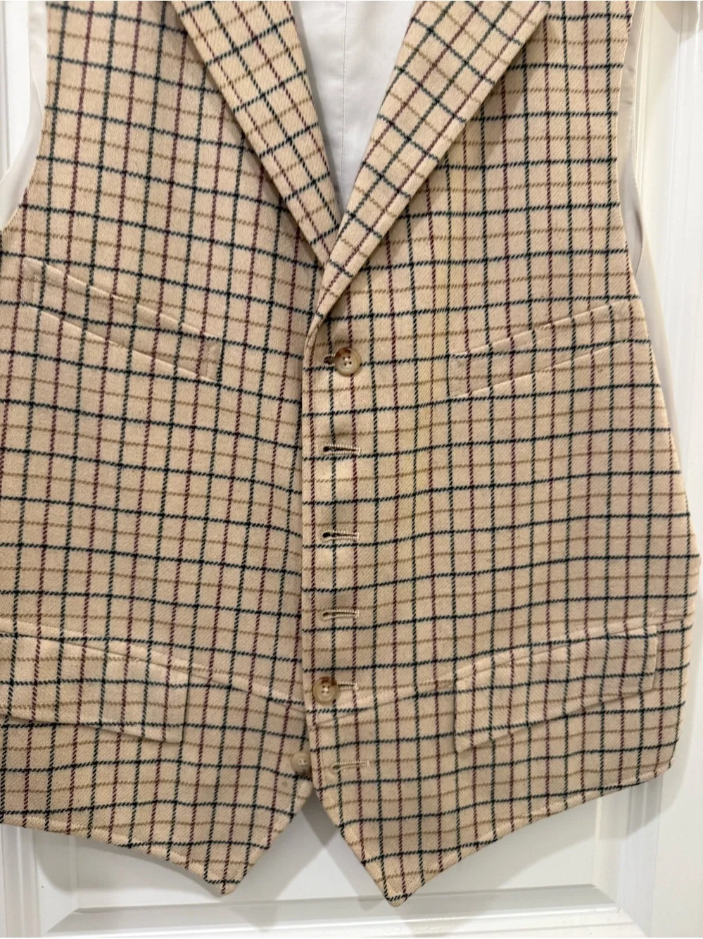 Vintage Polo Ralph Lauren Plaid Windowpane Tweed Vest Heritage